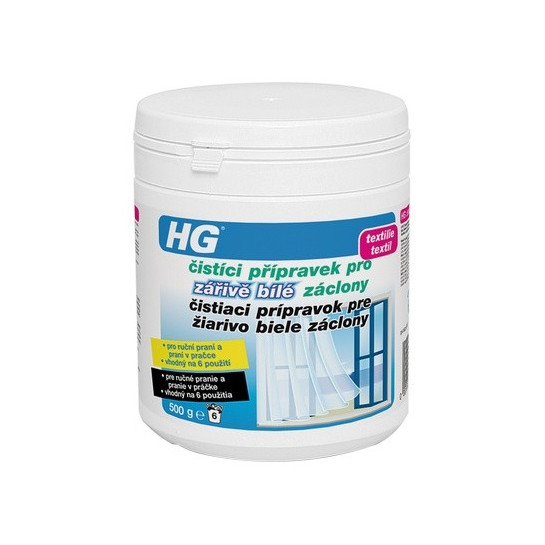 HG čistiaci prípravok pre žiarivo biele záclony 500 g