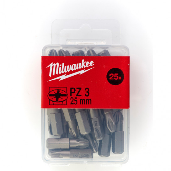 Milwaukee skrutkovací bit PZ 3 25 mm (25 ks)