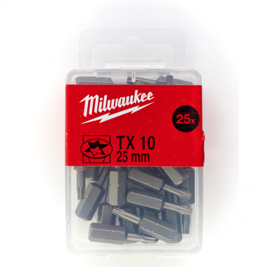 Milwaukee skrutkovací bit TX 10 25 mm (25 ks)