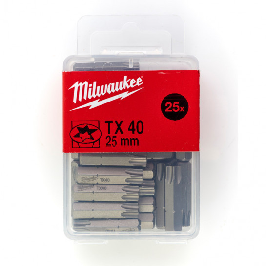 Milwaukee skrutkovací bit TX 40 25 mm (25 ks)