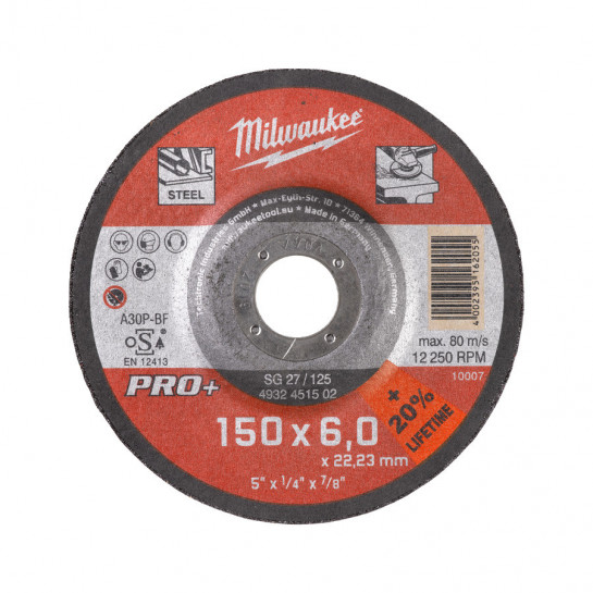 Milwaukee brúsny kotúč na kov PRO+ SG 27 / 150 x 6,0 mm