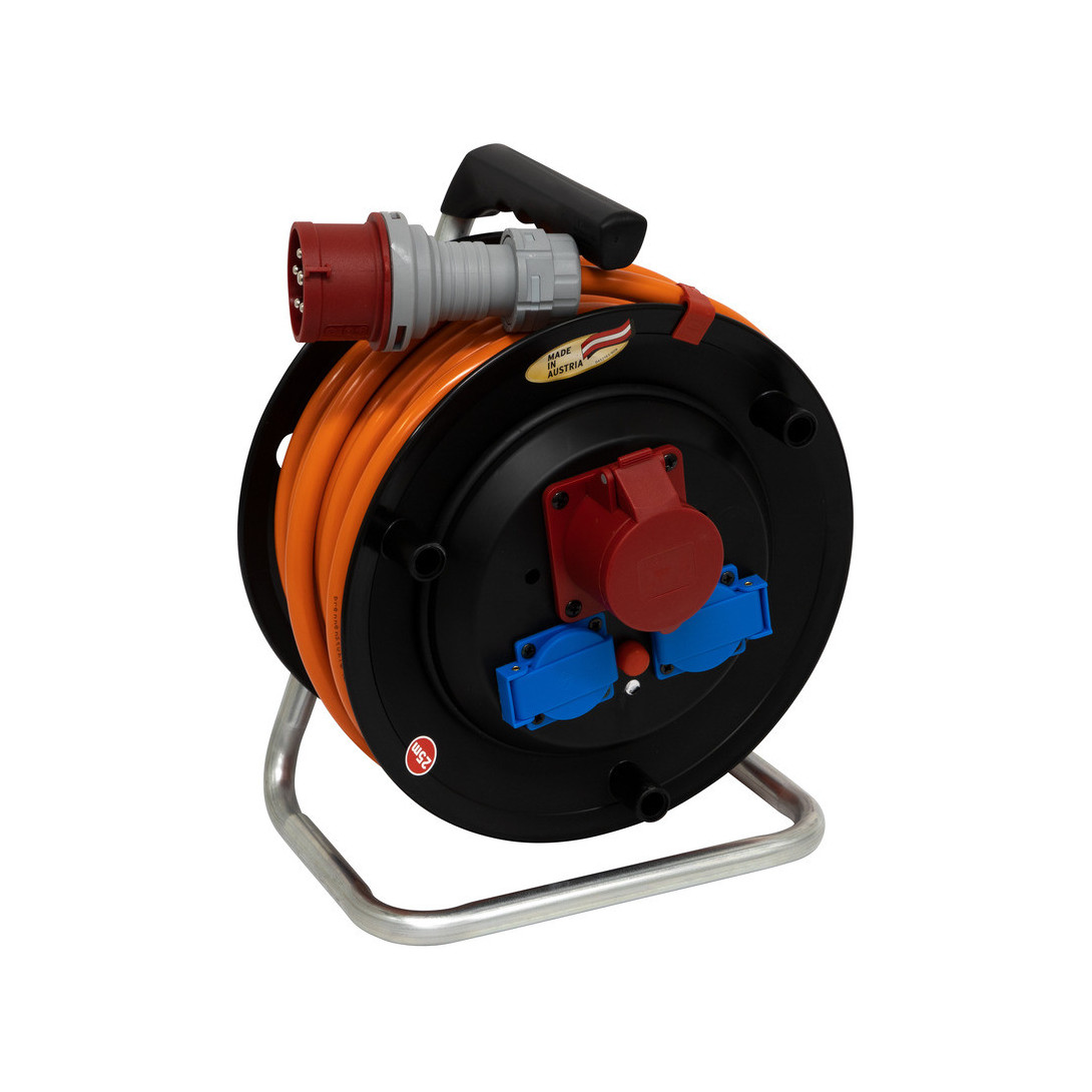 Brennenstuhl Avvolgicavo CEE 1182760 25m | 2 Prese CEE IP44 Con Coperchio | Adatto A Cantieri E Uso Esterno | Cavo Neoprene - 5