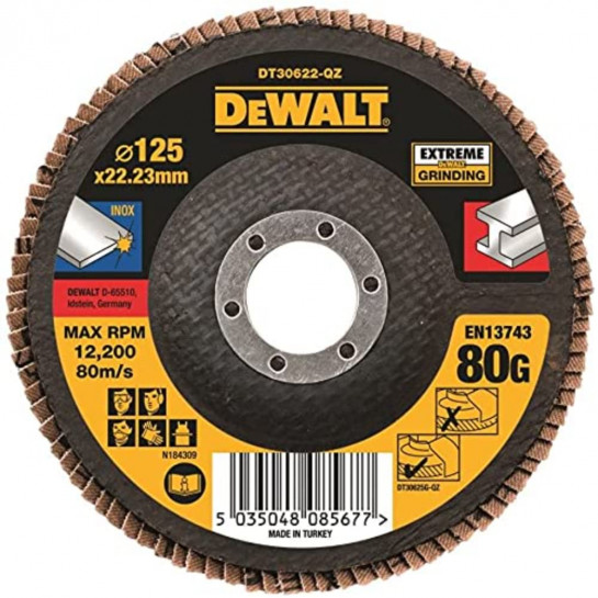 DeWALT lamelový kotúč 125mm x 22.2 x 80G Typ 27 Jumbo